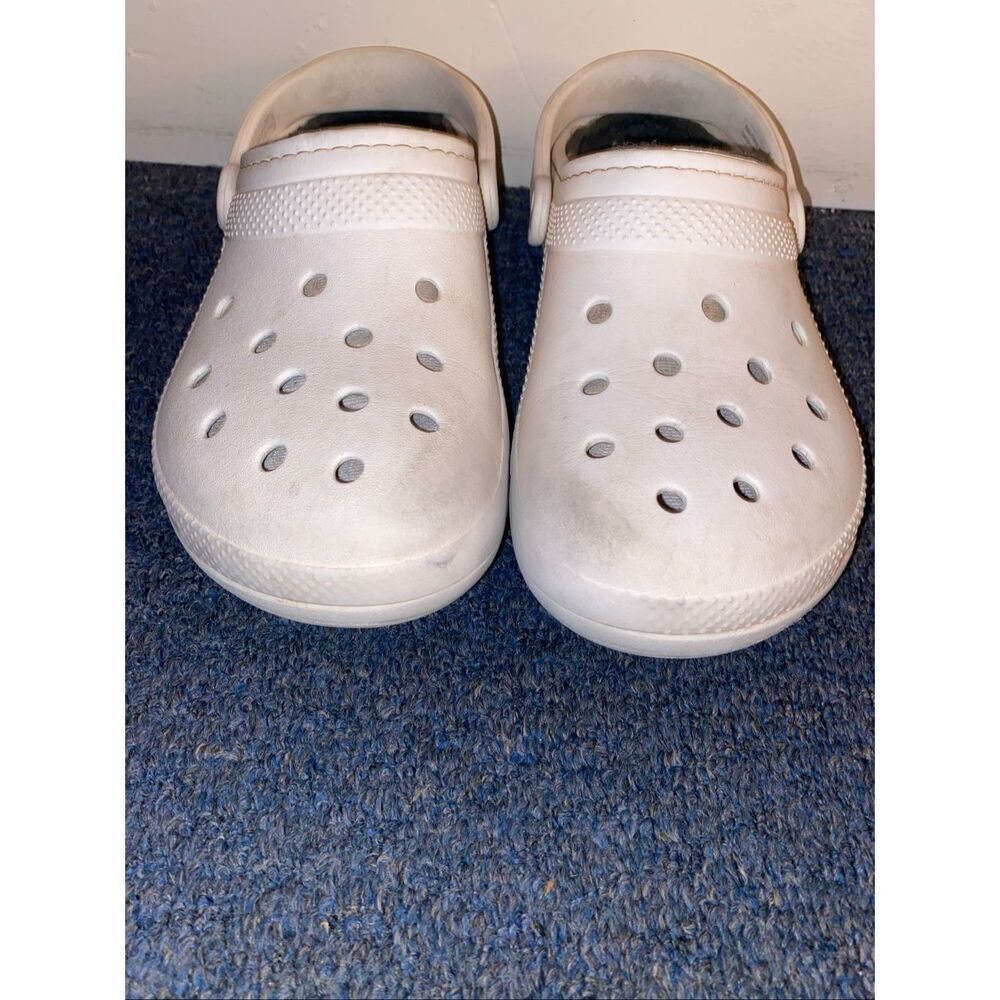 Crocs men 8 slip on slides w/lining and back straps white - Picture 10 of 10